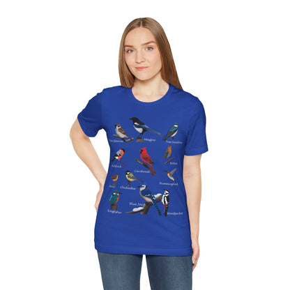 Garden Birds Blue Jay Cardinal Robin Chickadee Birding & Birdwatching Bird T-Shirt