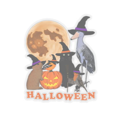 Oriole Robin Shoebill with Cat and Bunny Halloween Bird Sticker