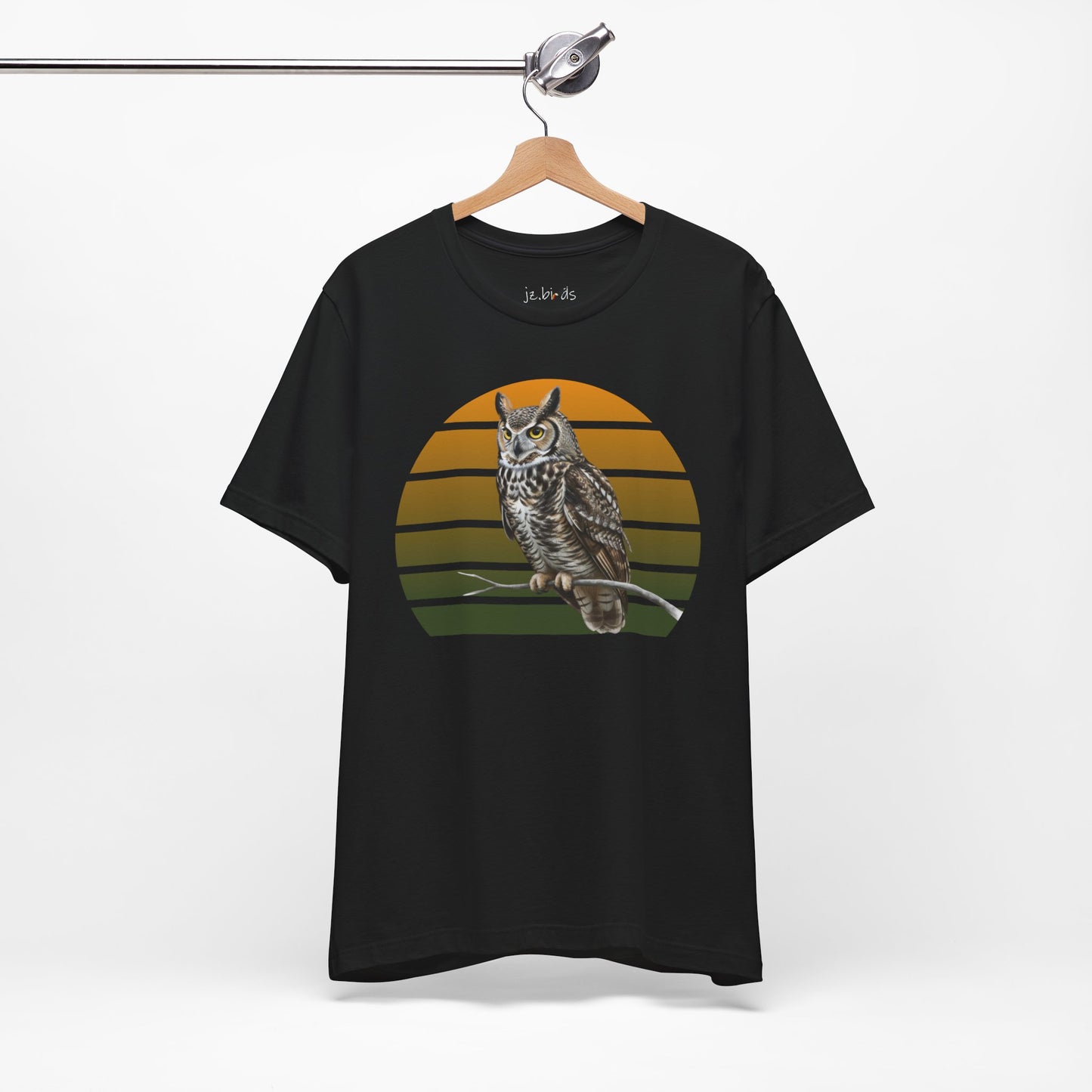 Great Horned Owl T-Shirt | Bird Lover & Birder Retail Fit Apparel | Unisex Wildlife Raptor Tee
