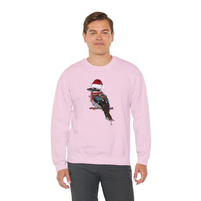 Kookaburra with Fairy Lights Santa Claus Christmas Bird Sweatshirt