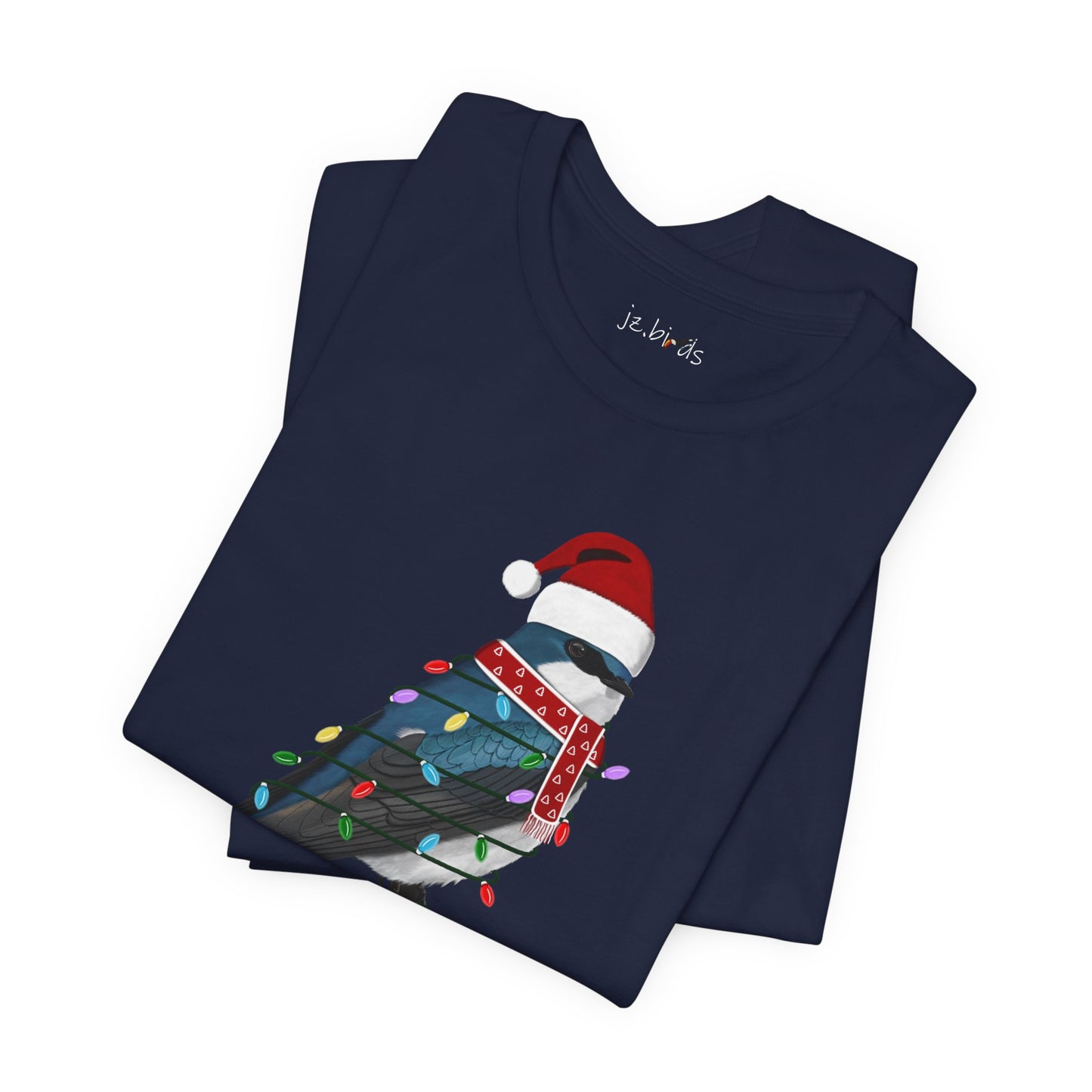 Tree Swallow with Fairy Lights Christmas Bird T-Shirt