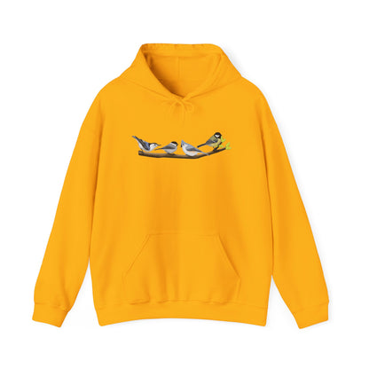 Birds on a Branch Hoodie Nuthatch Tufted Titmouse Chickadee Bird Lover & Bird Watcher