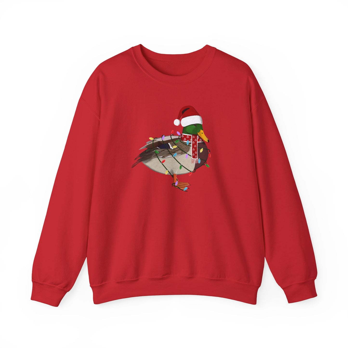 Mallard with Fairy Lights Santa Claus Christmas Bird Sweatshirt