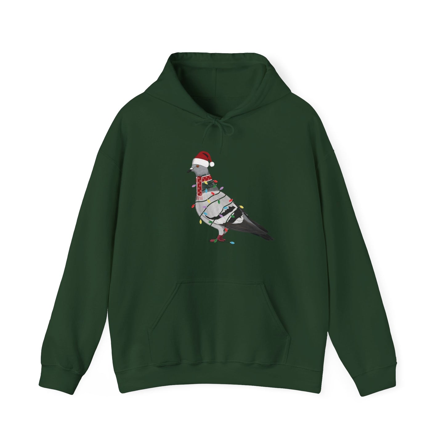 Pigeon with Fairy Lights Christmas Bird Hoodie