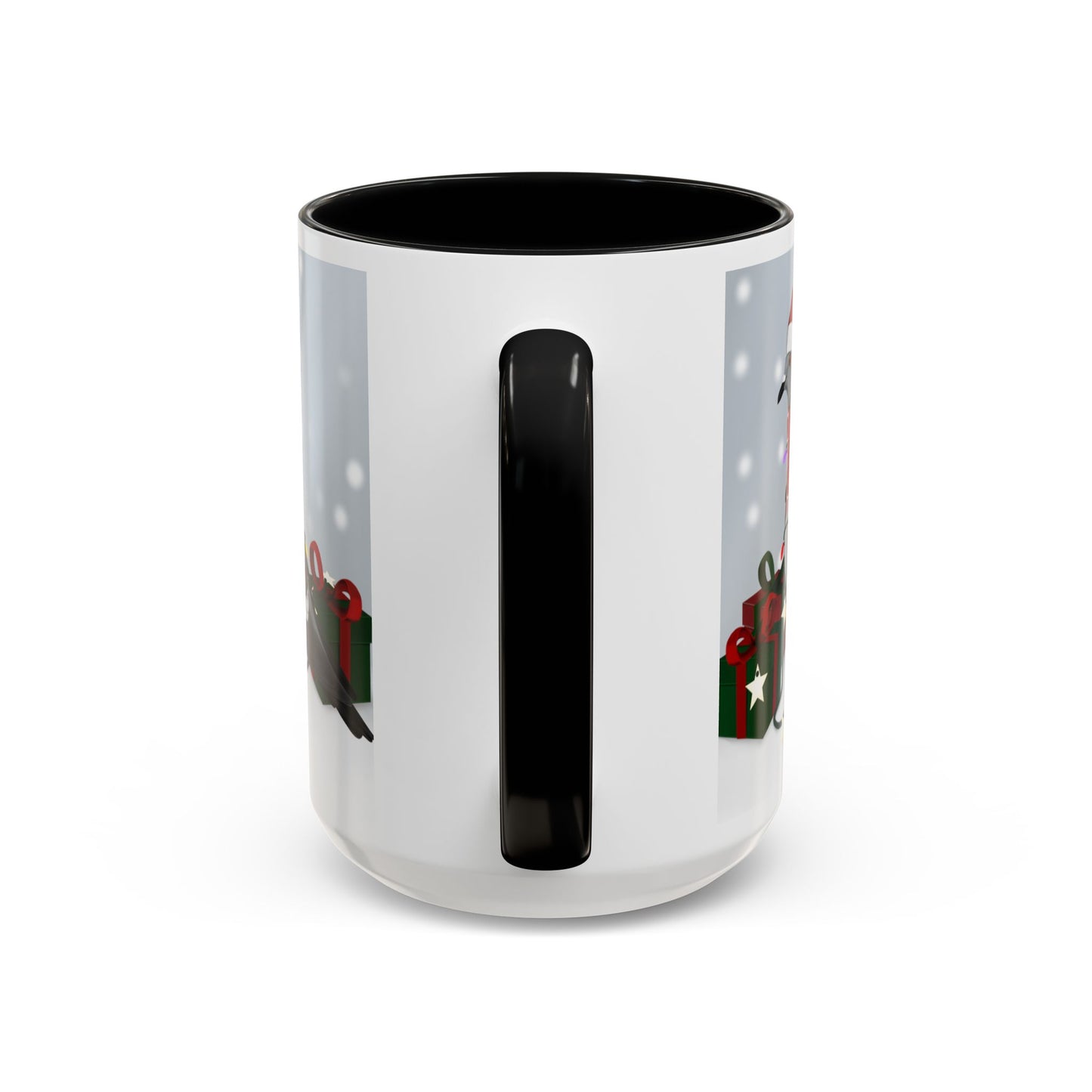 Pigeon with Christmas Hat and Scarf Snow Bird Coffee Mug