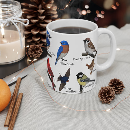 Garden Birds Blue Jay Cardinal Oriole Ceramic Mug 11oz - jz.birds