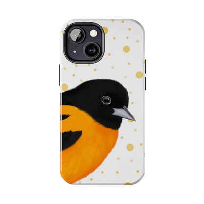 Baltimore Oriole Bird Art Tough Phone Case White