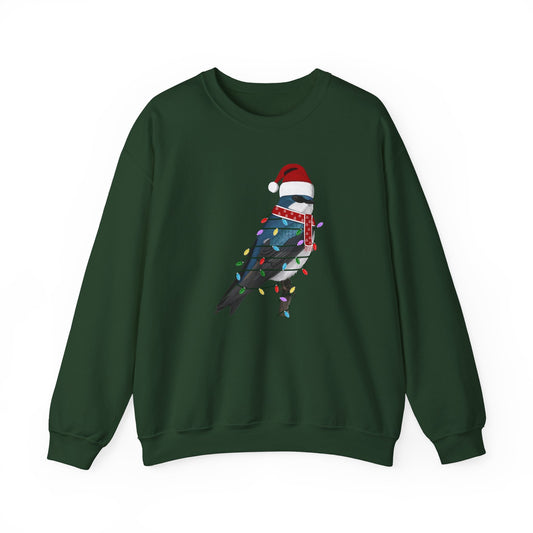 Tree Swallow with Fairy Lights Santa Claus Christmas Bird Sweatshirt