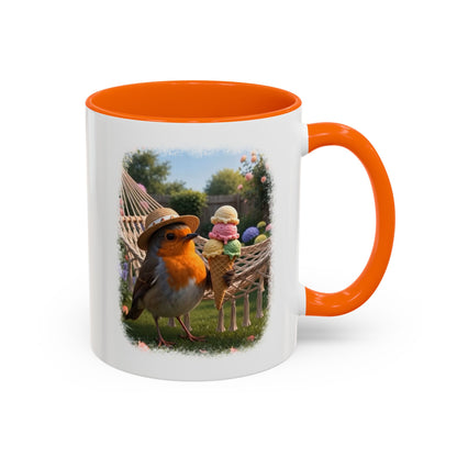 Robin Rosi Ice Cream Garden Premium Mug for Bird Lovers