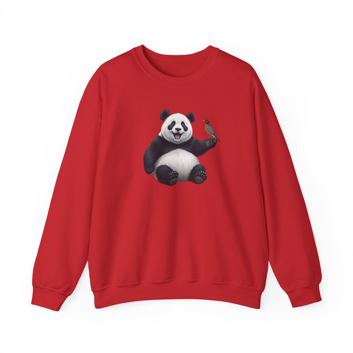 Panda Bear with an American Robin Sweatshirt Bird & Animal Lover