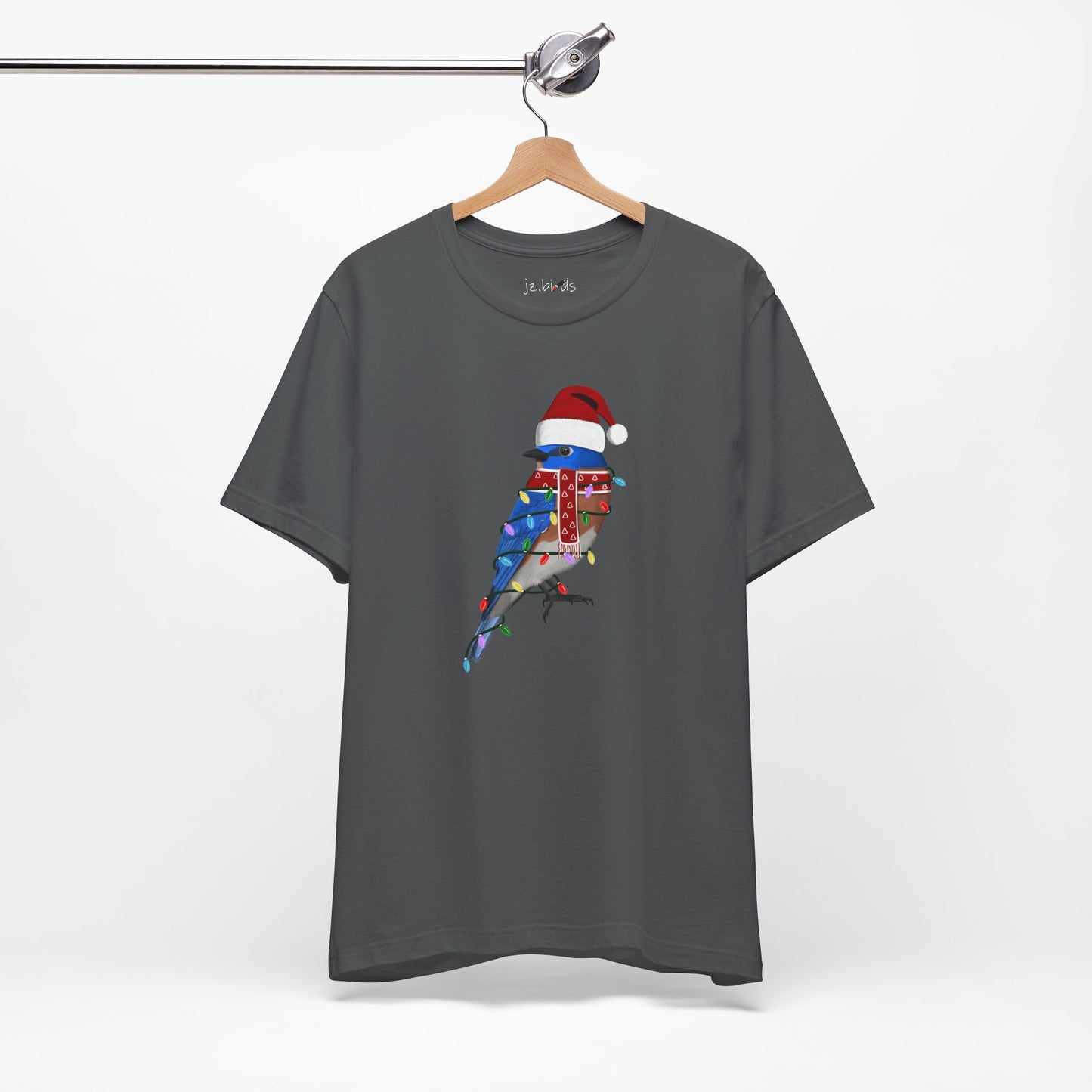 Bluebird with Fairy Lights Christmas Bird T-Shirt