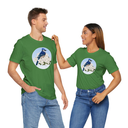 Blue Jay and Spring Apple Blossoms Bird T-Shirt