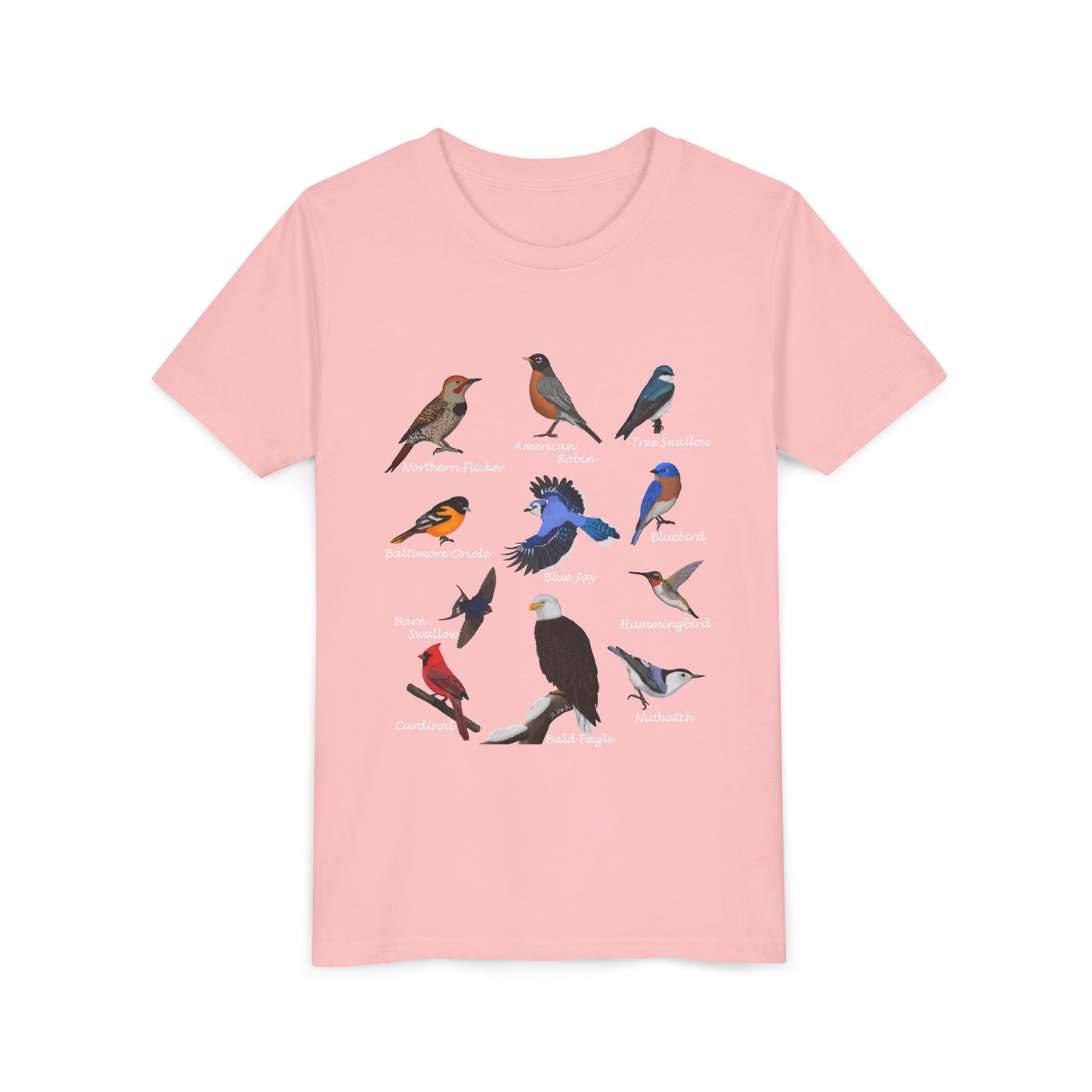 Bald Eagle Blue Jay Cardinal Oriole Hummingbird Birding & Birdwatching Bird Youth T-Shirt