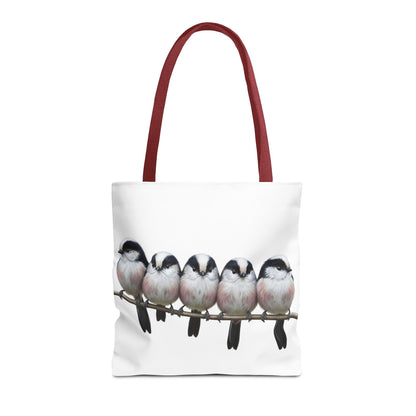 Schwanzmeisen Tragetasche 40x40cm Vogel Tasche Weiß für Vogelbeobachter