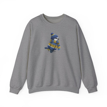 Blue Titmouse Winter Sweatshirt | Bird Watcher Crewneck | Unisex Songbirds Wearing Knit Gift for Bird Lovers
