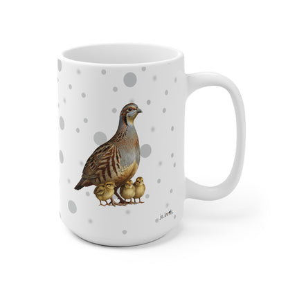 Rebhuhn Vogel des Jahres 2026 Vogelmotiv Tasse Punkte Grau