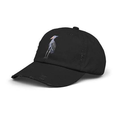 Shoebill Bird Art Distressed Cap