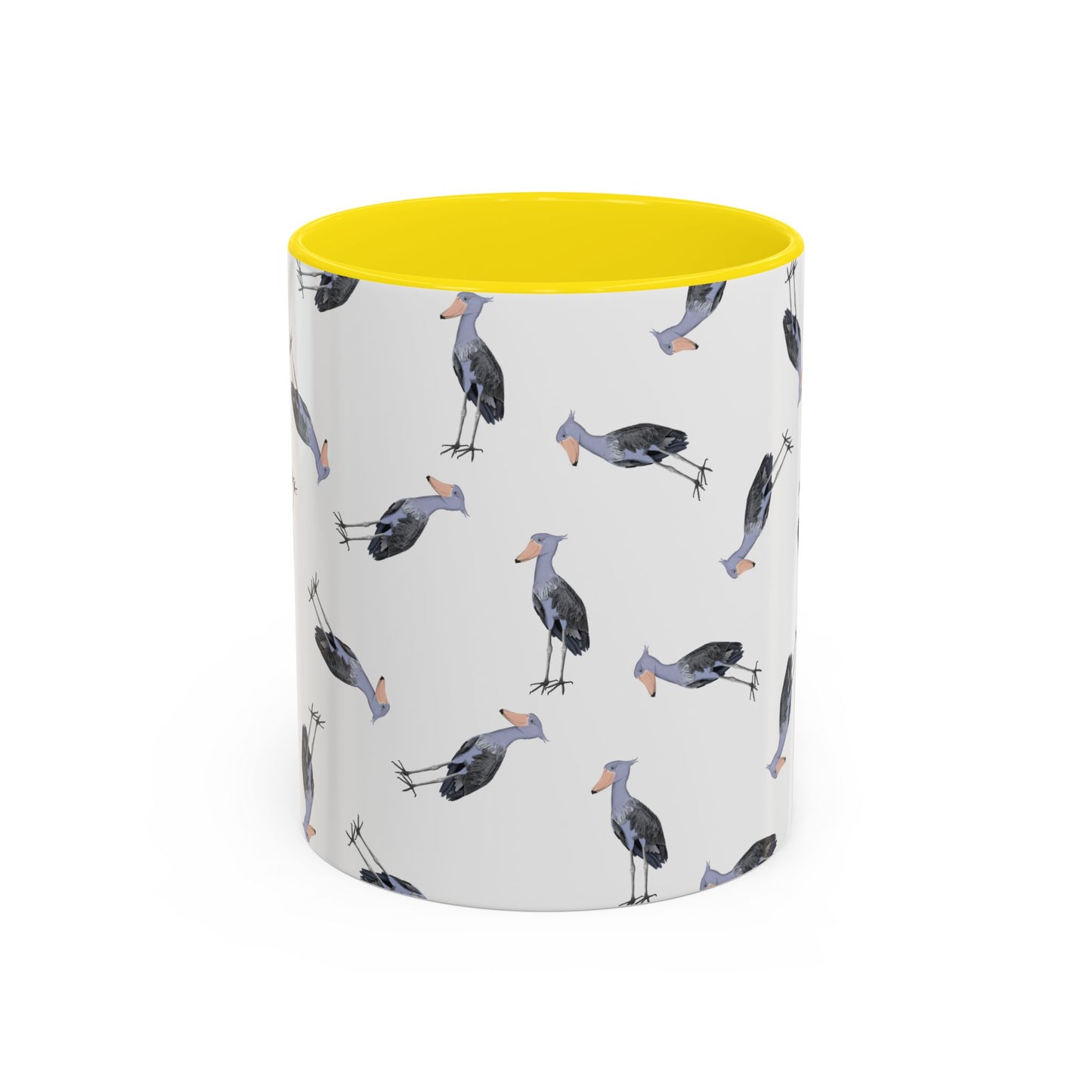 Schuhschnabel Tasse mit Streumuster | Vogelmotiv Kaffeebecher für Vogelbeobachter & Naturfreunde – Accent Coffee Mug, Birds Design