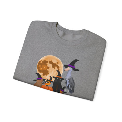 Oriole Robin Shoebill Rabbit with Cat and Bunny Halloween Bird Sweatshirt