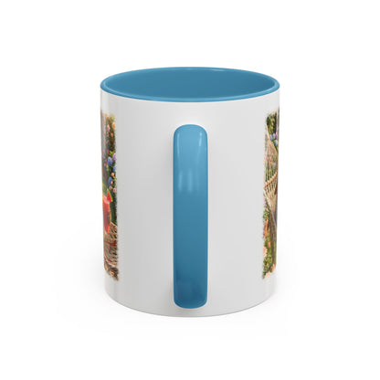 Tasse mit Rotkehlchen Motiv Rosi in der Hängematte für Vogelfreunde