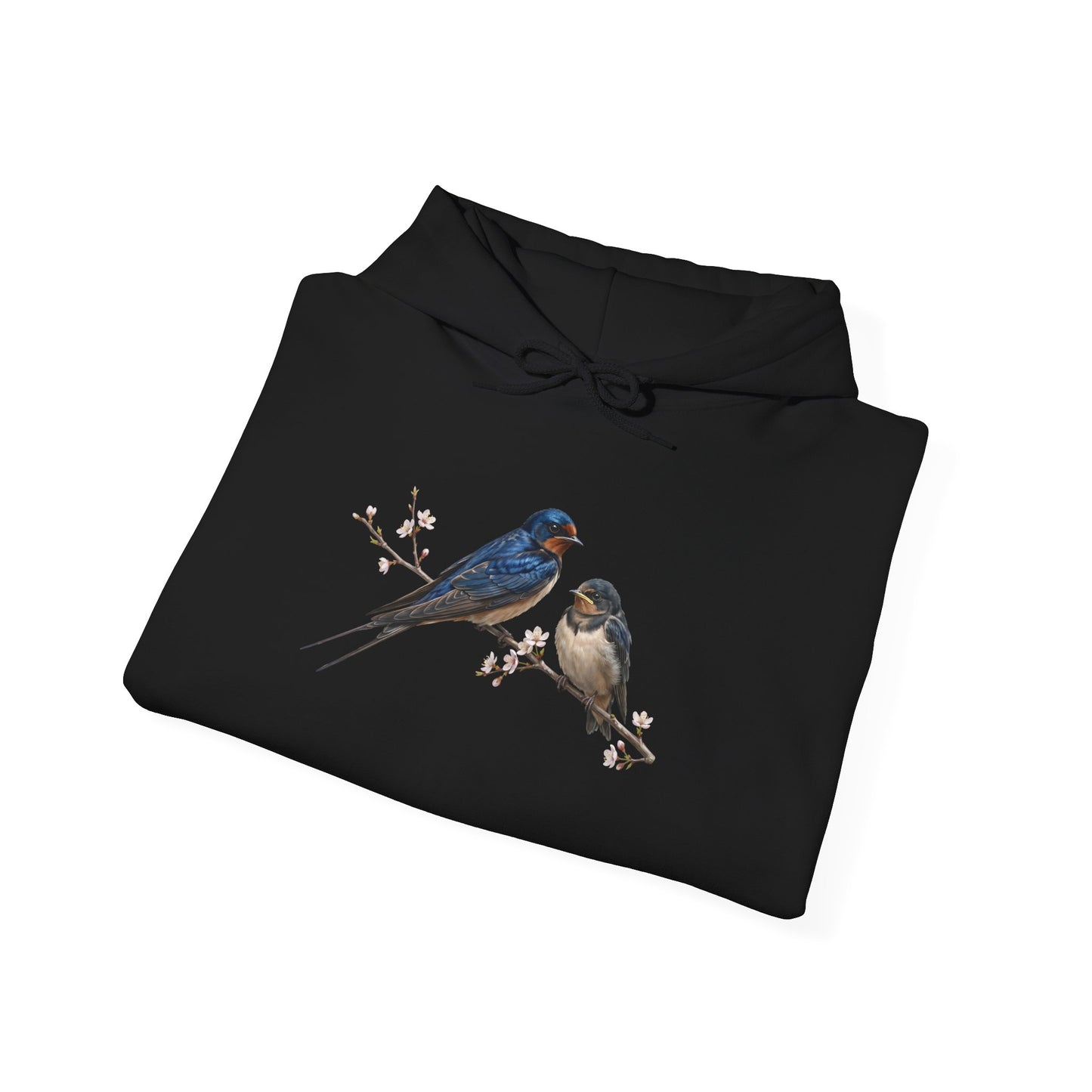 Barn Swallow with Fledgling Hoodie Bird Lover & Bird Watcher | Unisex Sweater | Gift for Bird Lovers