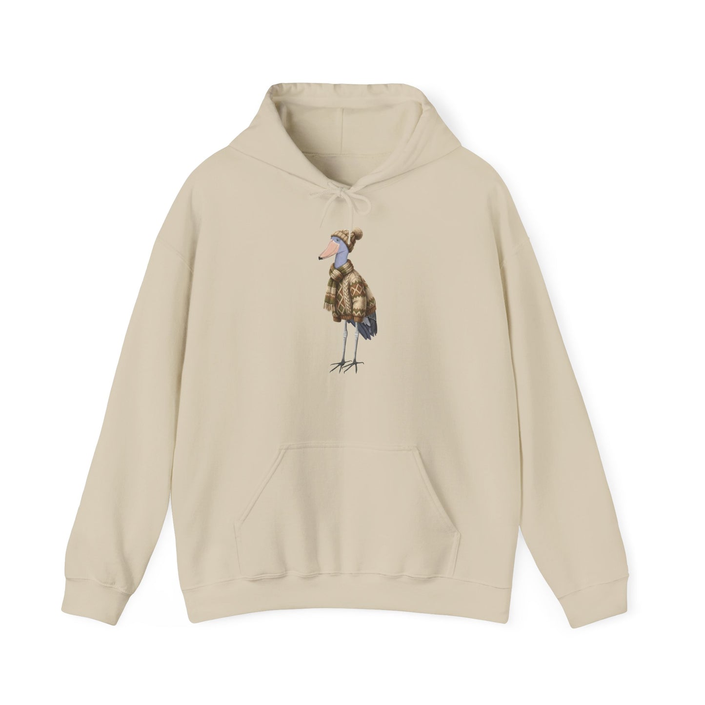 Schuhschnabel mit Strickpullover Hoodie - Vogel Kapuzenpullover für Vogelbeobachter & Naturliebhaber mit Vogelmotiv