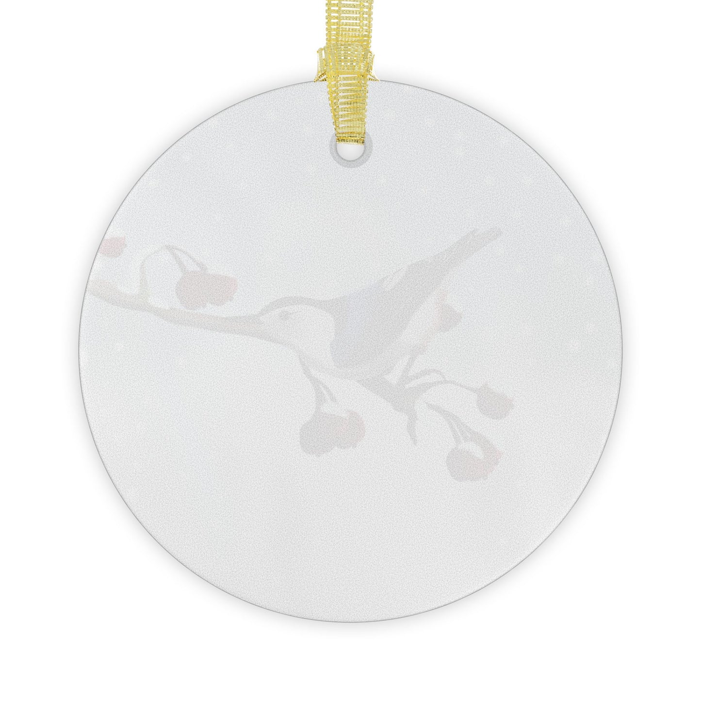 Nuthatch Snow Bird Christmas Glass Ornament White