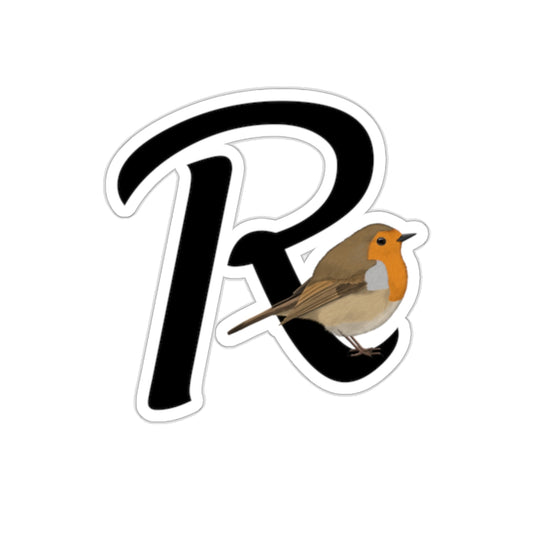 robin letter r bird sticker