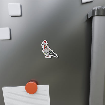 Pigeon with Fairy Lights and Scarf Christmas Bird Magnet