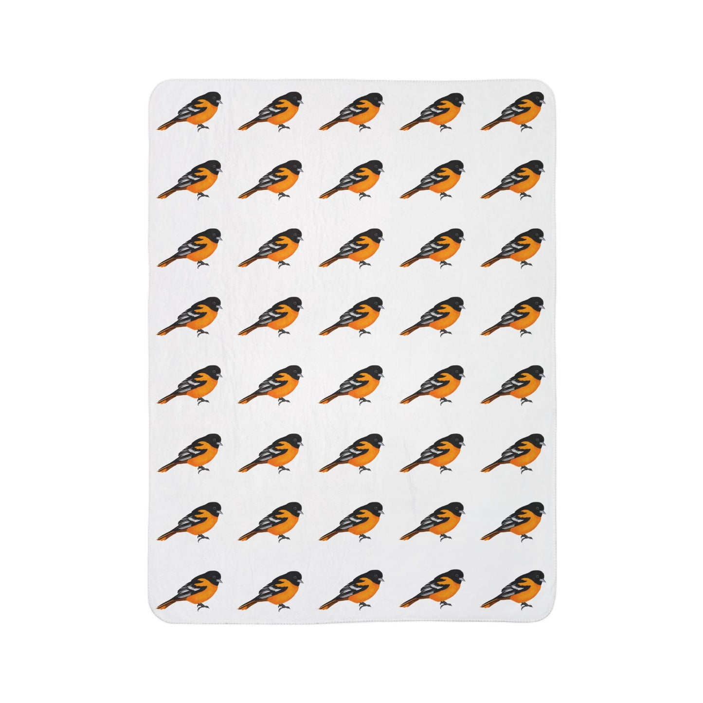 Baltimore Oriole Art Fleece Sherpa Blanket (60"x80") - Thick, Ultra-Soft & Cozy Throw for Bird Lovers