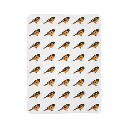 Baltimore Oriole Art Fleece Sherpa Blanket (60"x80") - Thick, Ultra-Soft & Cozy Throw for Bird Lovers