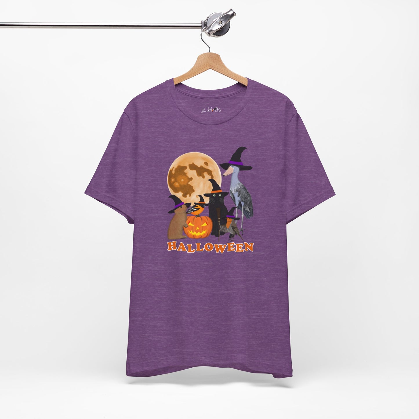 Baltimore Oriole Robin Shoebill with Cat and Bunny Halloween Bird T-Shirt