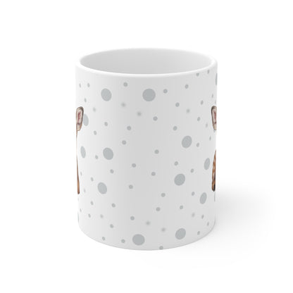 Cute Fawn Mug with Bluebird 11oz for Animal Lovers & Bird Watchers