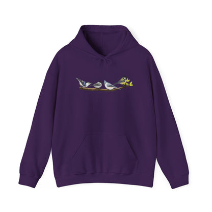 Birds on a Branch Hoodie Nuthatch Tufted Titmouse Chickadee Bird Lover & Bird Watcher