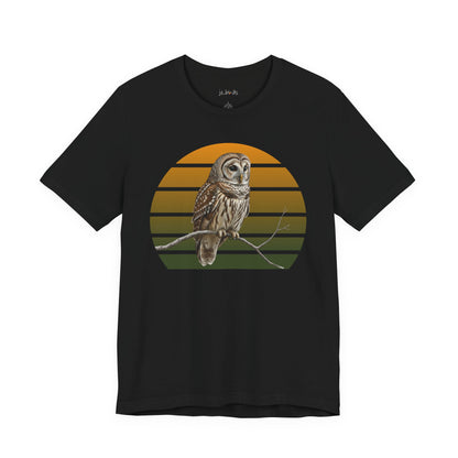 Barred Owl T-Shirt | Unisex Retail Fit Bird Lover Tee | Wildlife Birder Gift