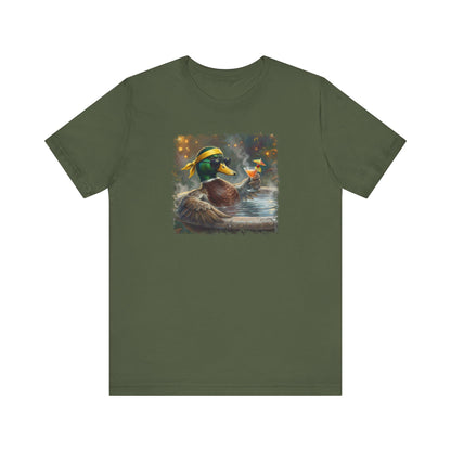 Funny Mallard T-Shirt | Bird with Sunglasses & Drink | Unisex Summer Tee