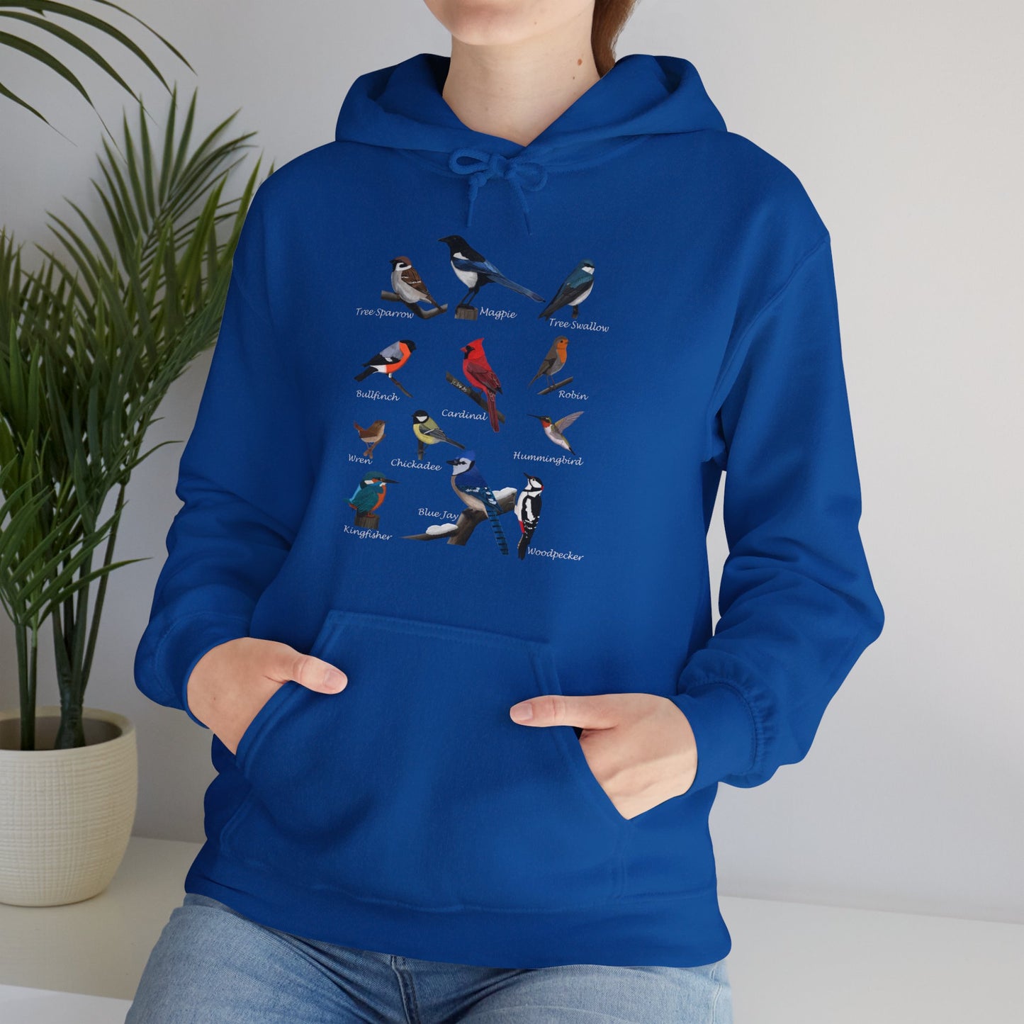 Garden Birds Cardinal Blue Jay Bullfinch Hoodie - jz.birds