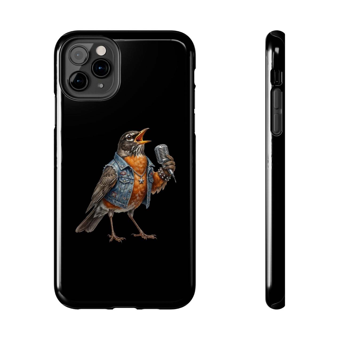 American Robin Singing iPhone Case – Premium Tough Phone Cover Black