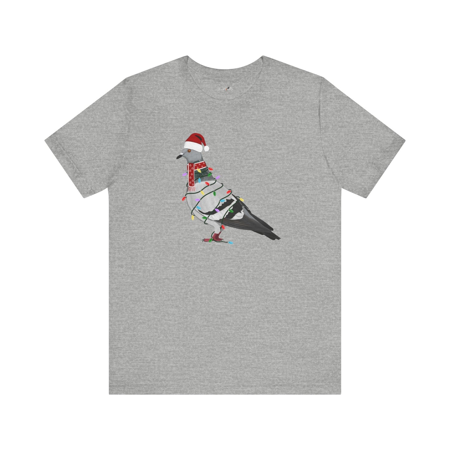 Pigeon with Fairy Lights Christmas Bird T-Shirt