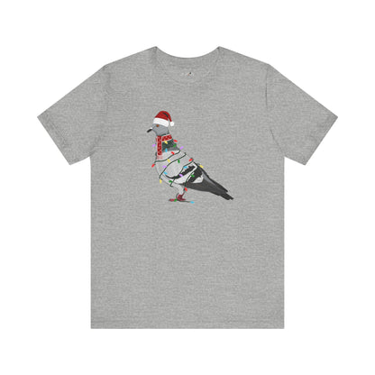 Pigeon with Fairy Lights Christmas Bird T-Shirt