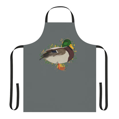 Mallard Bird Art Apron Dark Grey