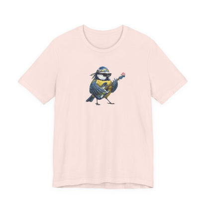 Bert Blaumeise Blumen-Gitarre Premium T-Shirt – Die Gartenvögel Band 2 Merch (Unisex)