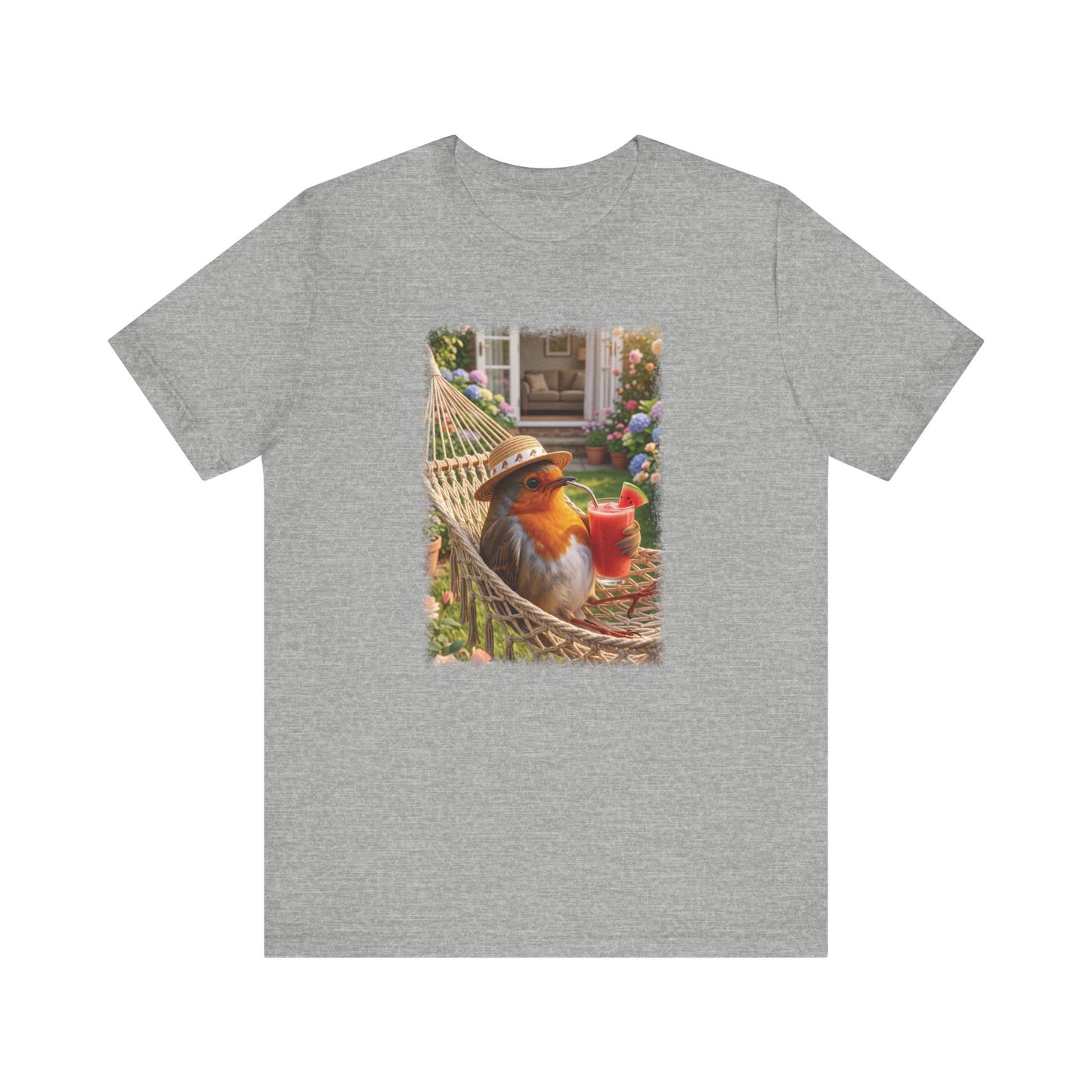 Robin Rosi Hammock and Smoothie T-Shirt for Bird Lovers