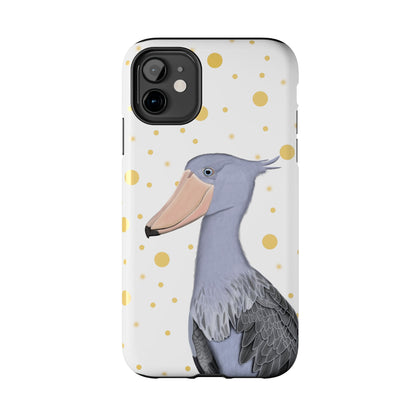 Shoebill Bird Art Tough Phone Case White