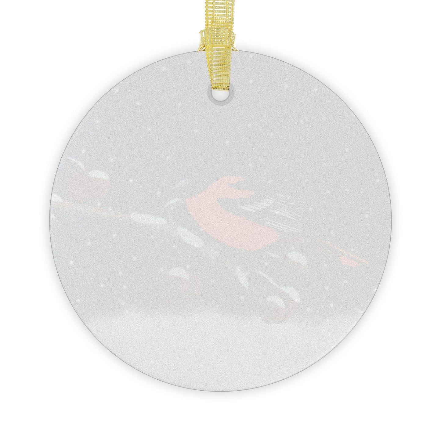 Baltimore Oriole on a Winter Branch Christmas Bird Glass Ornament