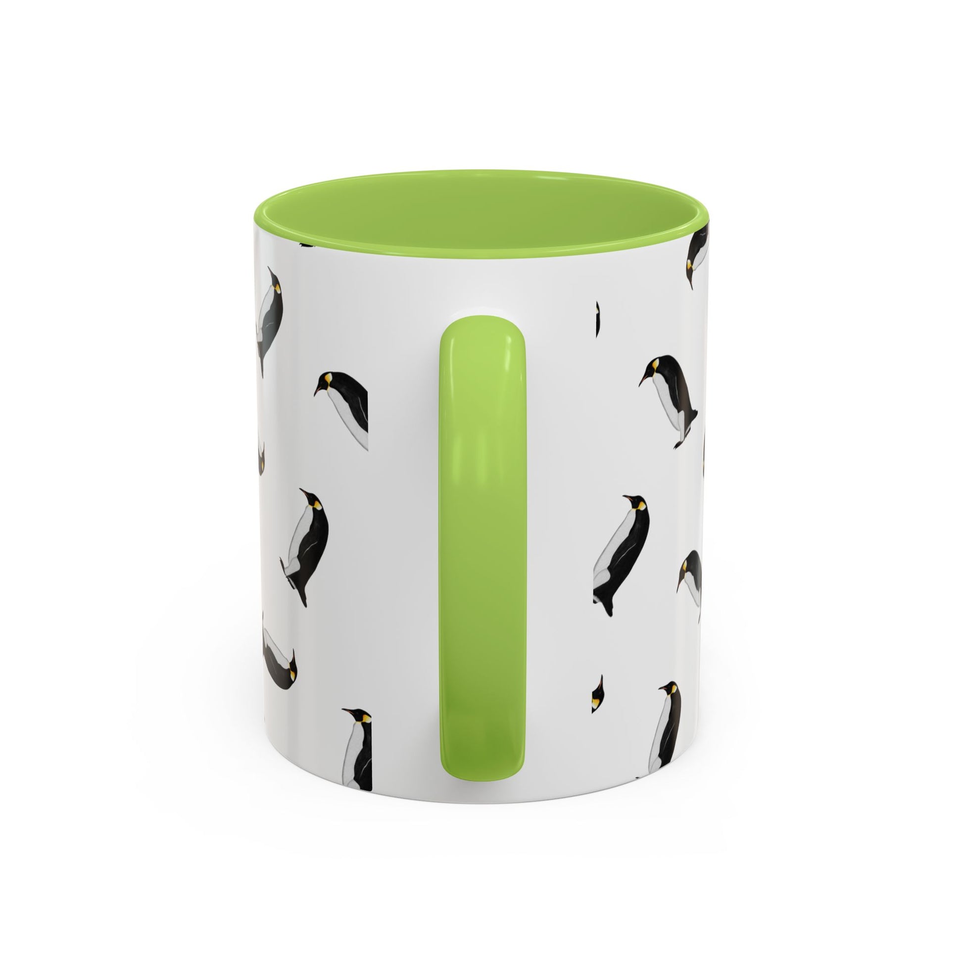 Pinguin Tasse mit Streumuster | Vogelmotiv Kaffeebecher für Vogelbeobachter & Naturfreunde in Yellow