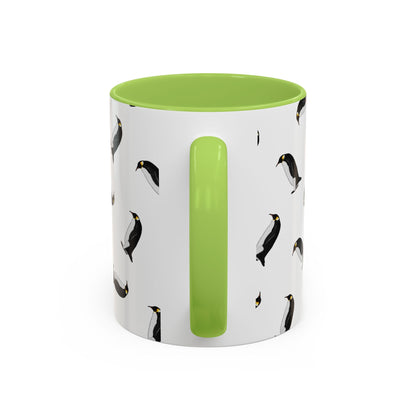 Pinguin Tasse mit Streumuster | Vogelmotiv Kaffeebecher für Vogelbeobachter & Naturfreunde in Yellow