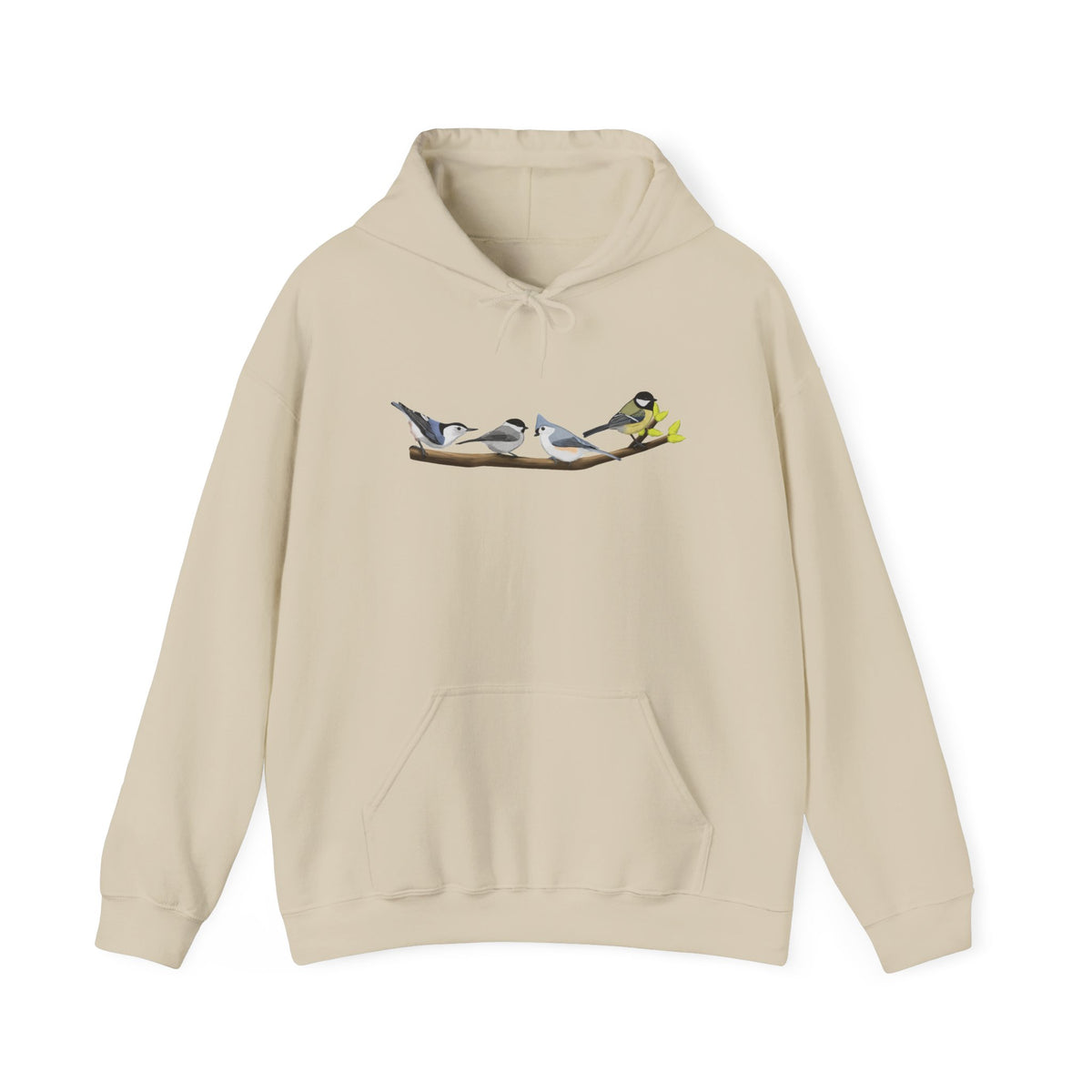 Birds on a Branch Hoodie Nuthatch Tufted Titmouse Chickadee Bird Lover & Bird Watcher