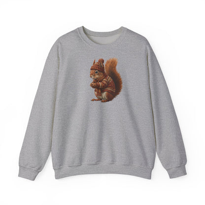 Eichhörnchen in Strick Weihnachts-Sweatshirt | Unisex Tiermotiv Sweater für Tierfreunde & Tierbeobachter