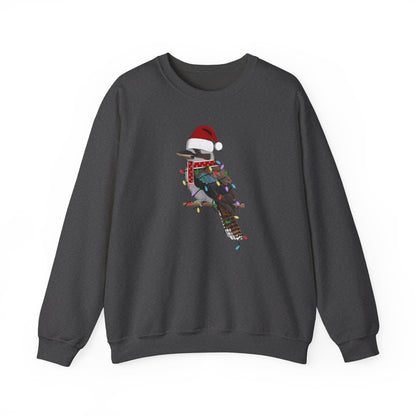 Kookaburra with Fairy Lights Santa Claus Christmas Bird Sweatshirt